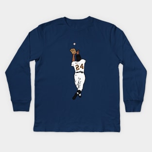 Willie Mays "The Catch" Kids Long Sleeve T-Shirt